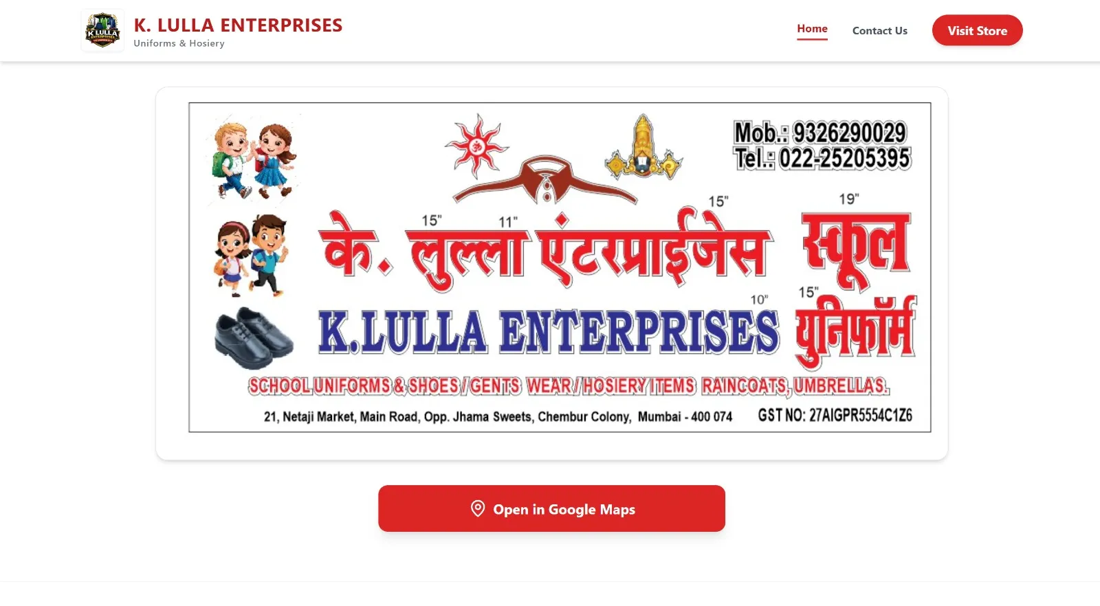 K Lulla Enterprises - Custom web solutions portfolio project by Raj Simaria